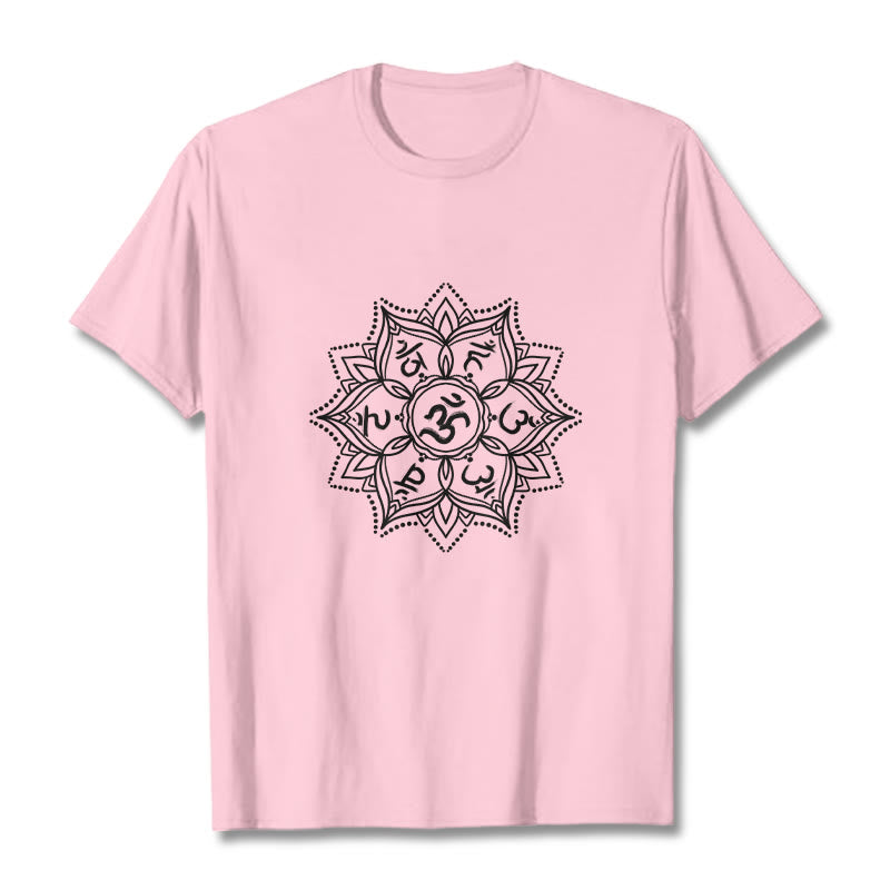 Soft Cotton Mandala Sanskrit Mantra Meditation T-Shirt