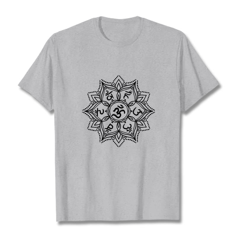 Soft Cotton Mandala Sanskrit Mantra Meditation T-Shirt