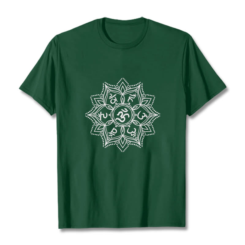 Soft Cotton Mandala Sanskrit Mantra Meditation T-Shirt