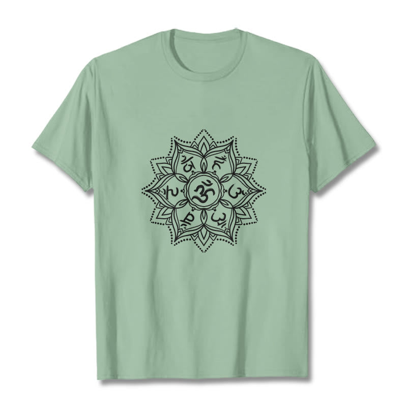 Soft Cotton Mandala Sanskrit Mantra Meditation T-Shirt