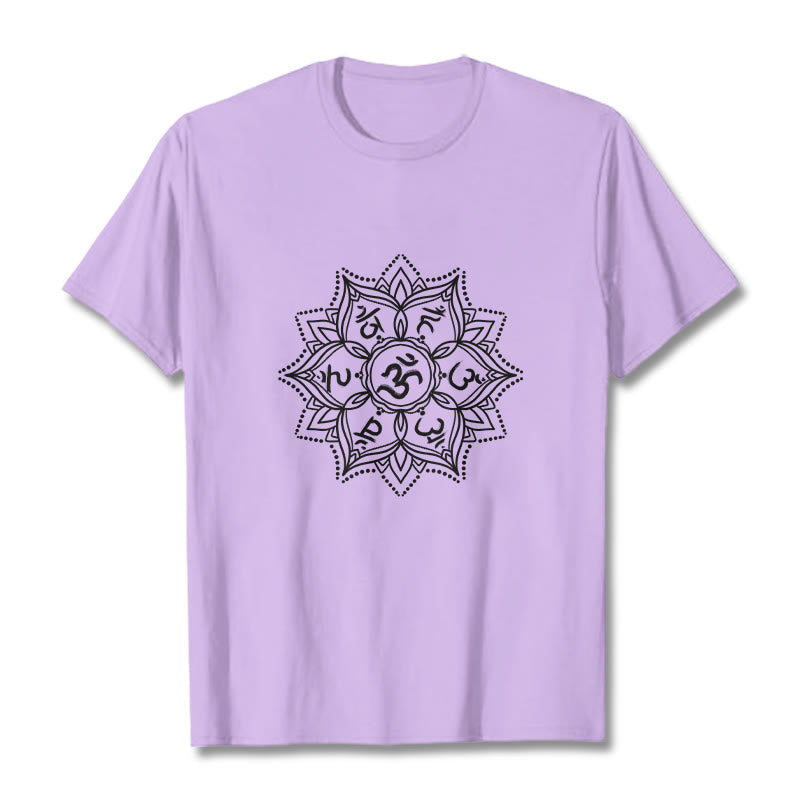 Soft Cotton Mandala Sanskrit Mantra Meditation T-Shirt