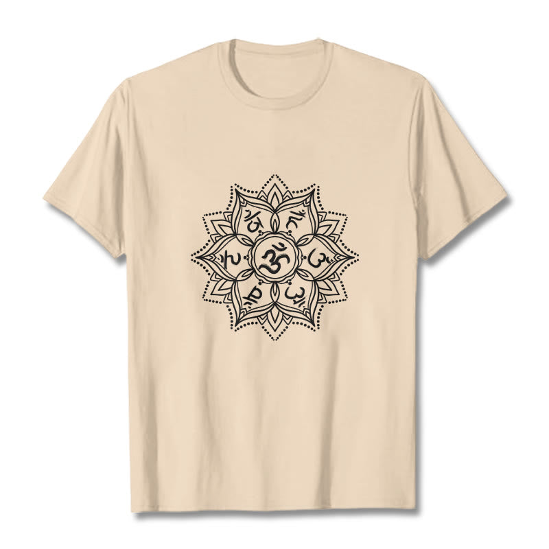 Soft Cotton Mandala Sanskrit Mantra Meditation T-Shirt