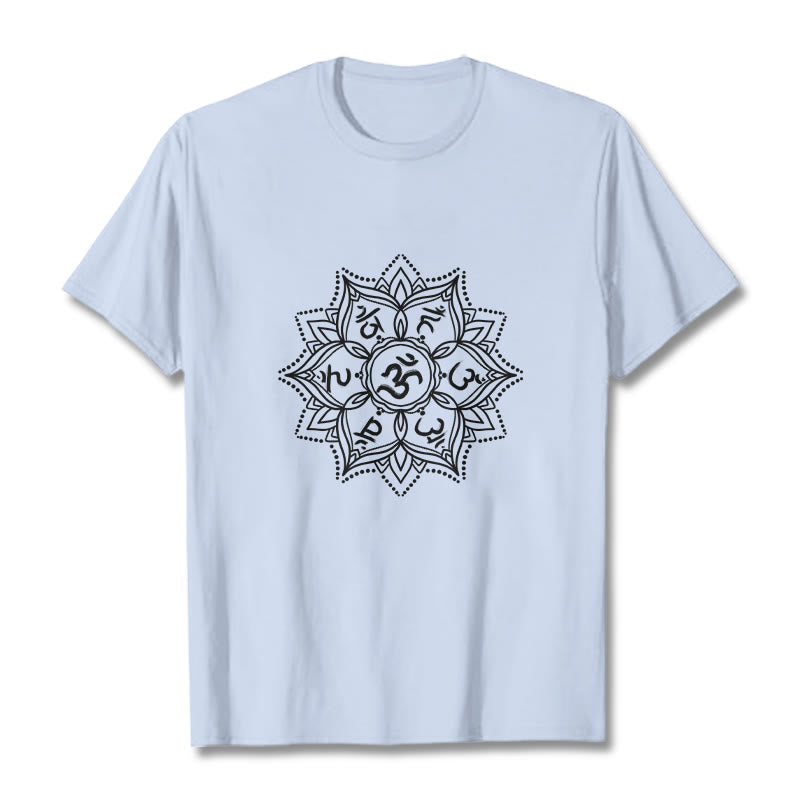 Soft Cotton Mandala Sanskrit Mantra Meditation T-Shirt