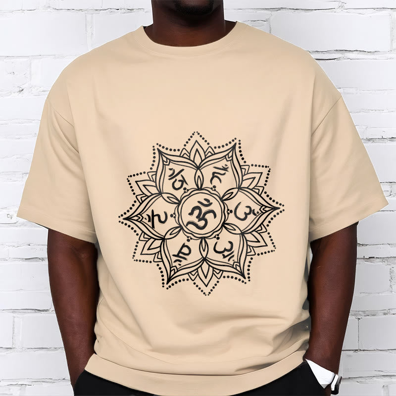 Soft Cotton Mandala Sanskrit Mantra Meditation T-Shirt