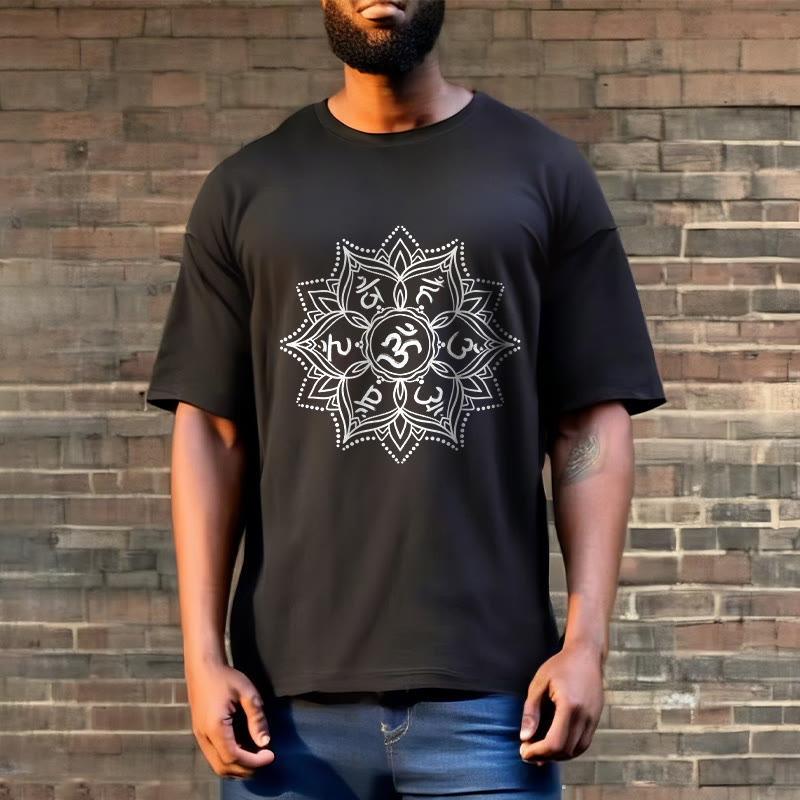 Soft Cotton Mandala Sanskrit Mantra Meditation T-Shirt