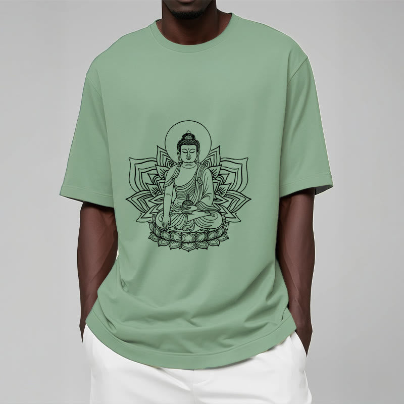 Soft Cotton Crewneck Medicine Buddha Meditation Tee