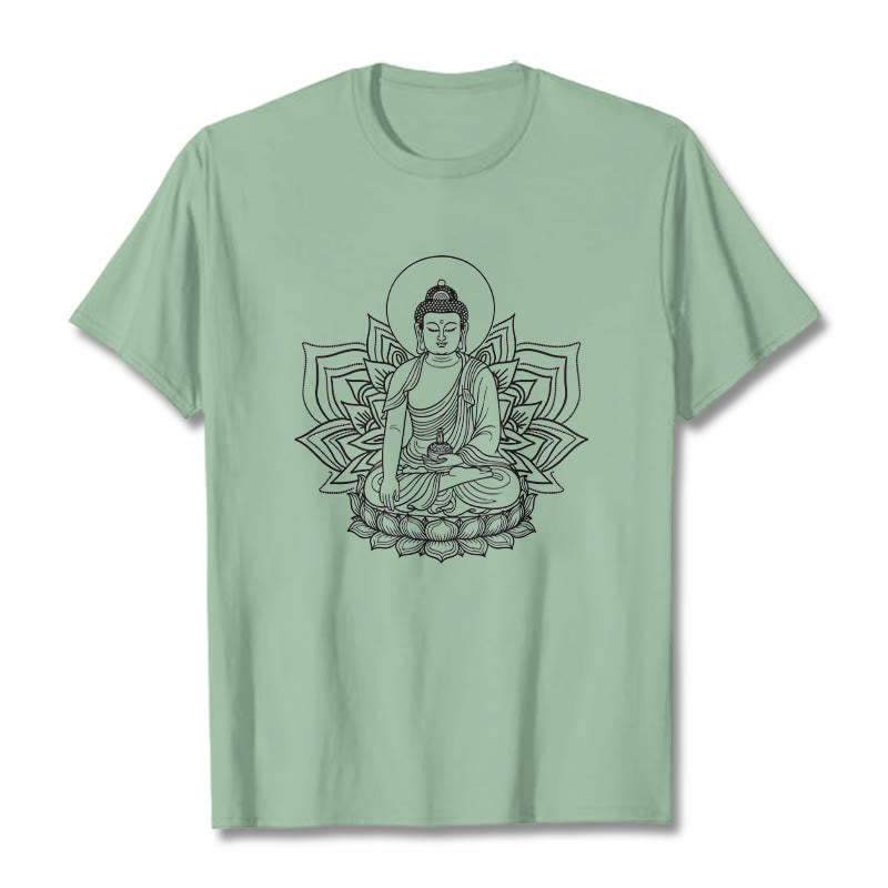 Soft Cotton Crewneck Medicine Buddha Meditation Tee