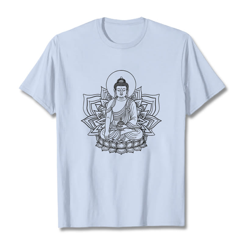Soft Cotton Crewneck Medicine Buddha Meditation Tee