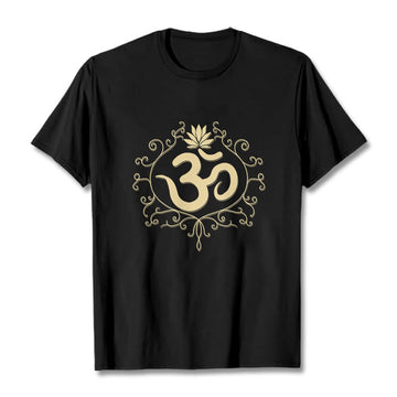 Om Symbol Vines Lotus Flower Tee T-shirt