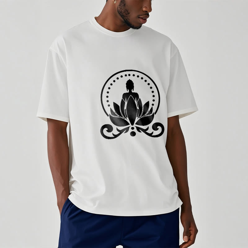 Soft Cotton Unisex Lotus Meditation T-Shirt