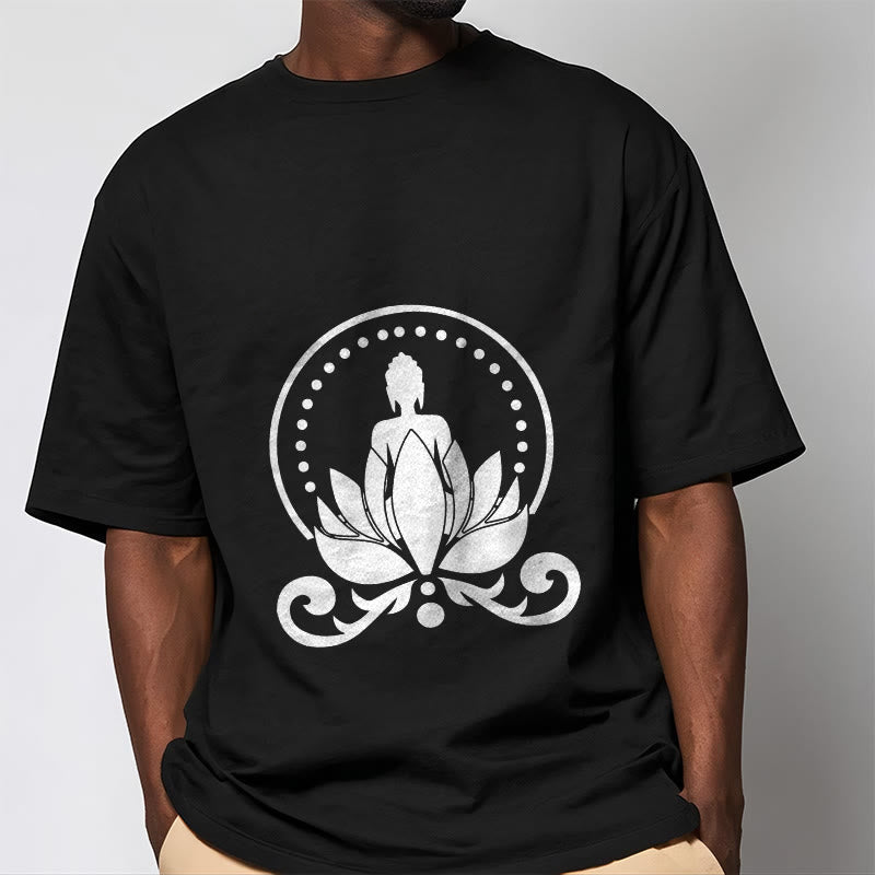 Soft Cotton Unisex Lotus Meditation T-Shirt
