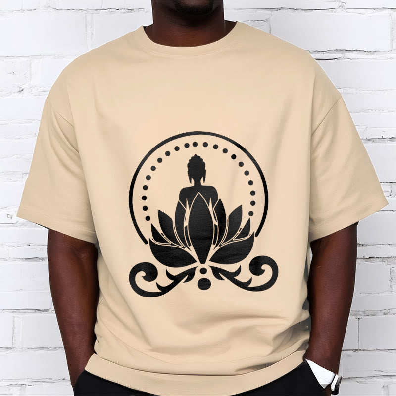 Soft Cotton Unisex Lotus Meditation T-Shirt