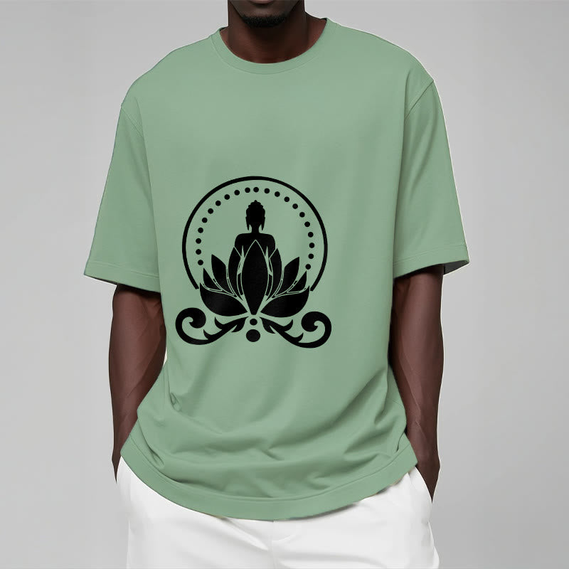 Soft Cotton Unisex Lotus Meditation T-Shirt
