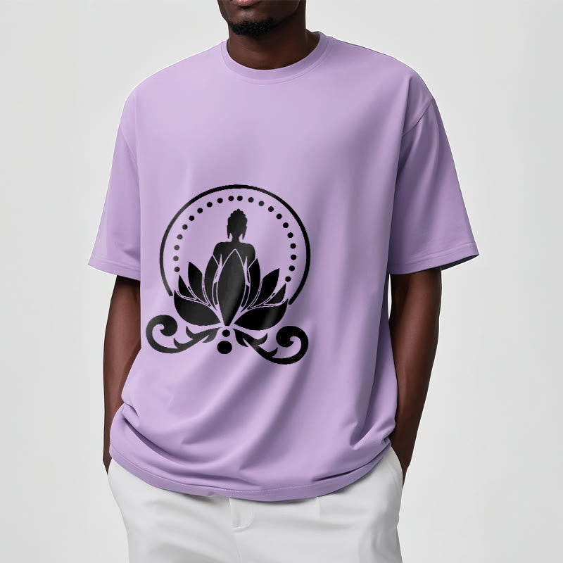 Soft Cotton Unisex Lotus Meditation T-Shirt