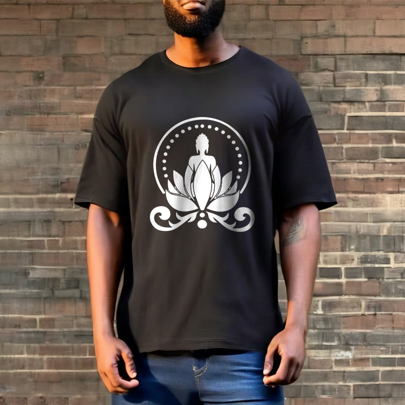 Soft Cotton Unisex Lotus Meditation T-Shirt