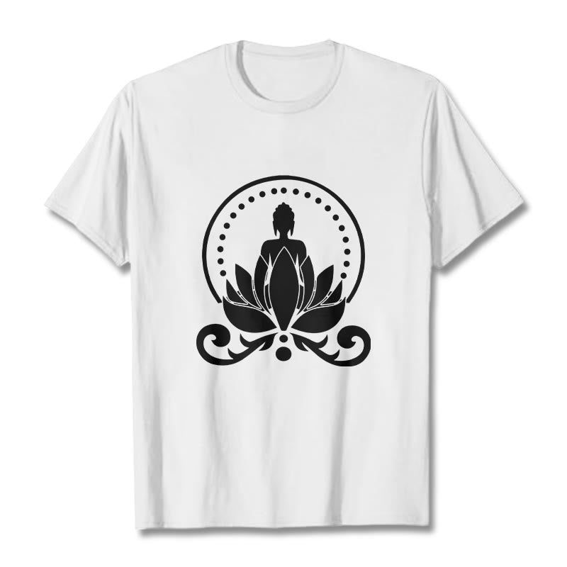 Soft Cotton Unisex Lotus Meditation T-Shirt