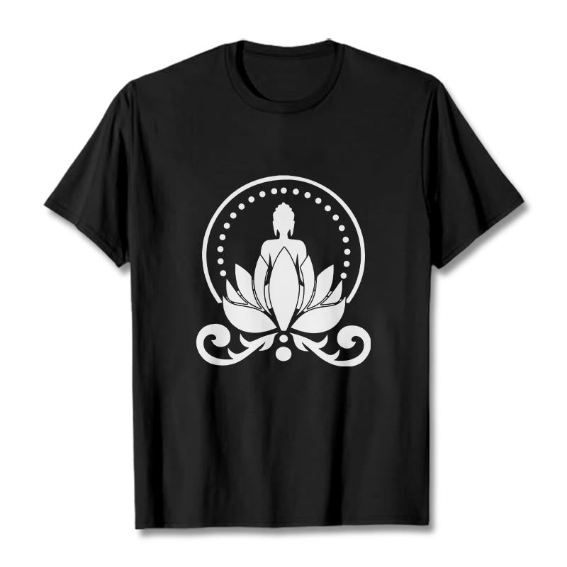 Soft Cotton Unisex Lotus Meditation T-Shirt