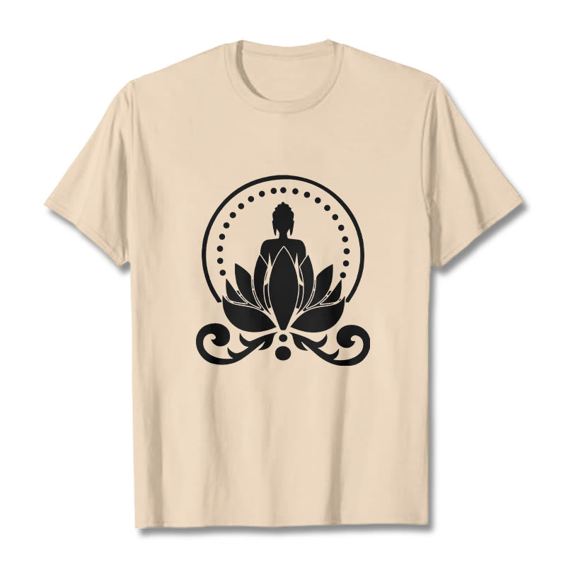 Soft Cotton Unisex Lotus Meditation T-Shirt