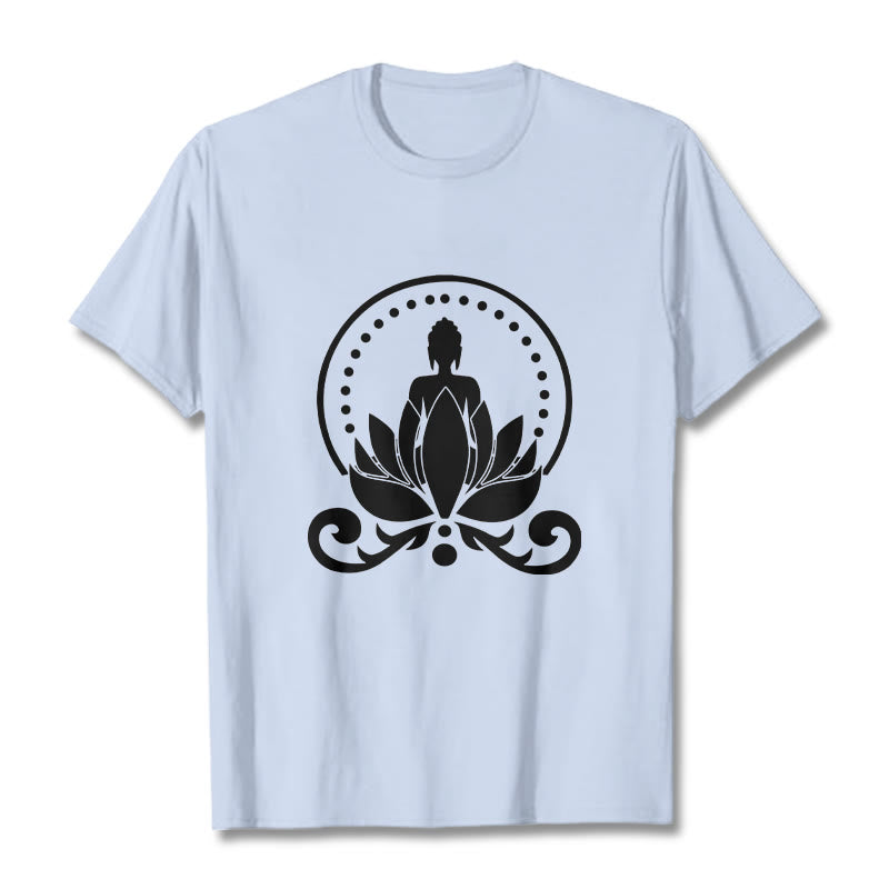 Soft Cotton Unisex Lotus Meditation T-Shirt