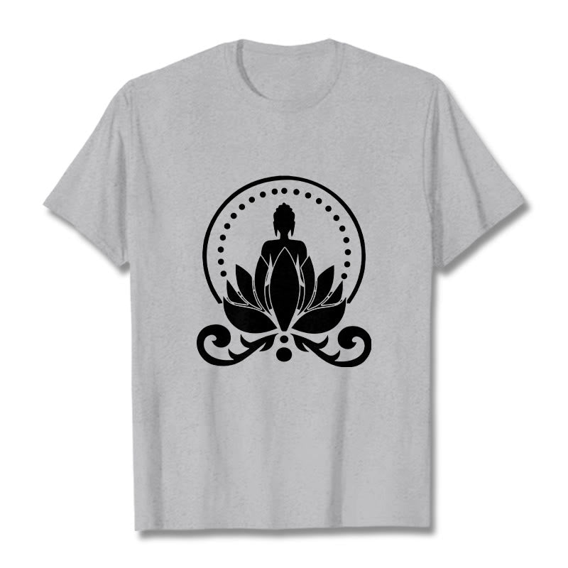 Soft Cotton Unisex Lotus Meditation T-Shirt