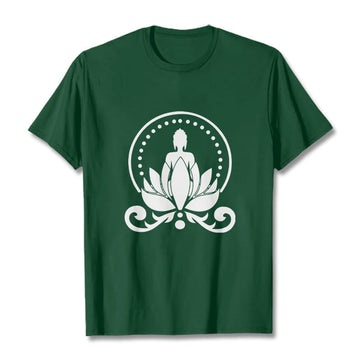 Soft Cotton Unisex Lotus Meditation T-Shirt