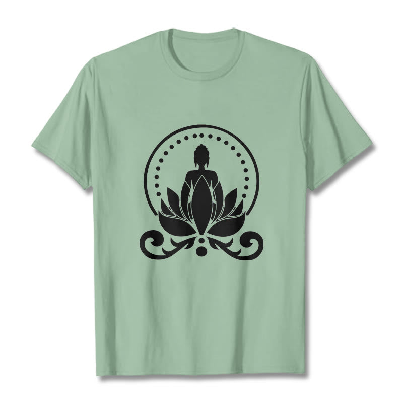 Soft Cotton Unisex Lotus Meditation T-Shirt