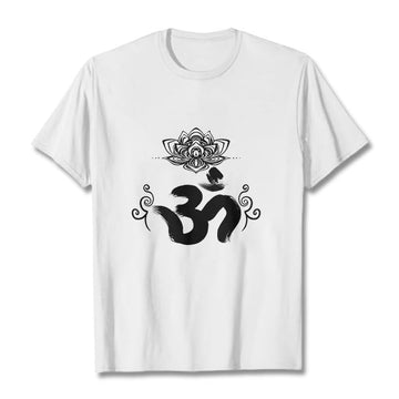 Tactile Cotton Crewneck Sanskrit Om Graphic T-Shirt