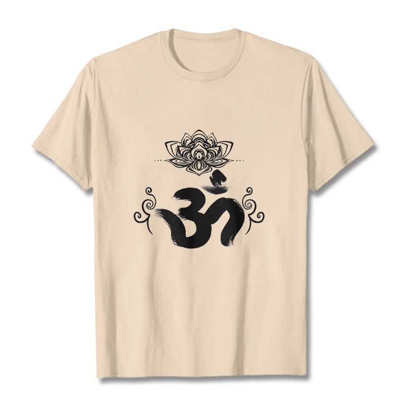 Tactile Cotton Crewneck Sanskrit Om Graphic T-Shirt
