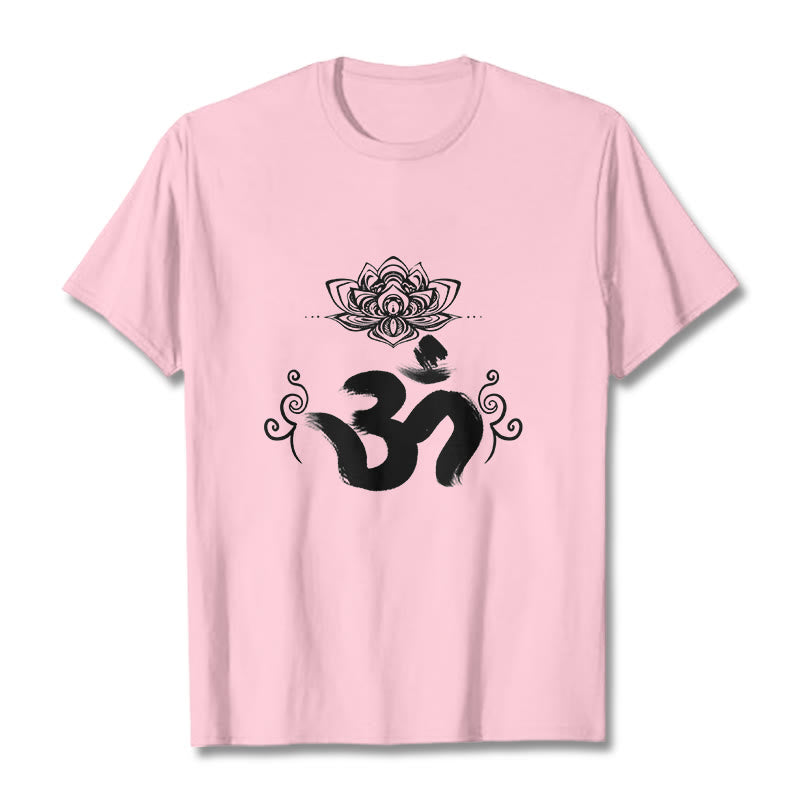 Tactile Cotton Crewneck Sanskrit Om Graphic T-Shirt