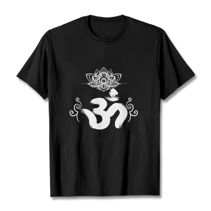 Tactile Cotton Crewneck Sanskrit Om Graphic T-Shirt