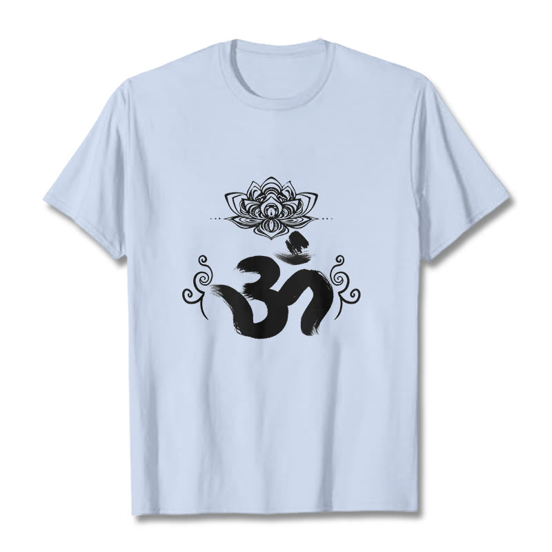 Tactile Cotton Crewneck Sanskrit Om Graphic T-Shirt