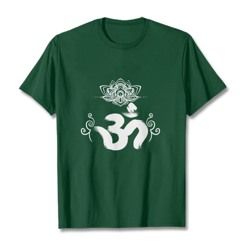 Tactile Cotton Crewneck Sanskrit Om Graphic T-Shirt