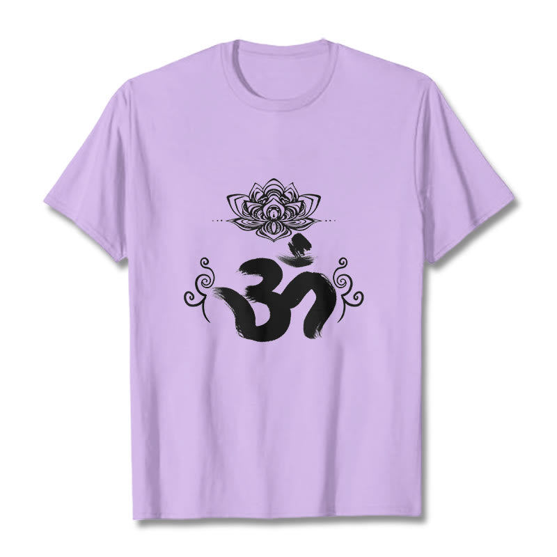 Tactile Cotton Crewneck Sanskrit Om Graphic T-Shirt