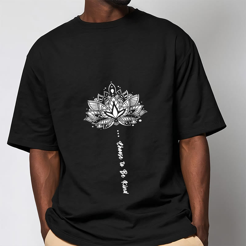 Tactile Cotton Geometric Flower Mindful Meditation T-Shirt
