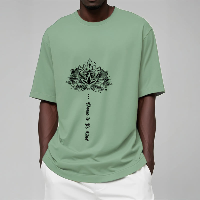 Tactile Cotton Geometric Flower Mindful Meditation T-Shirt