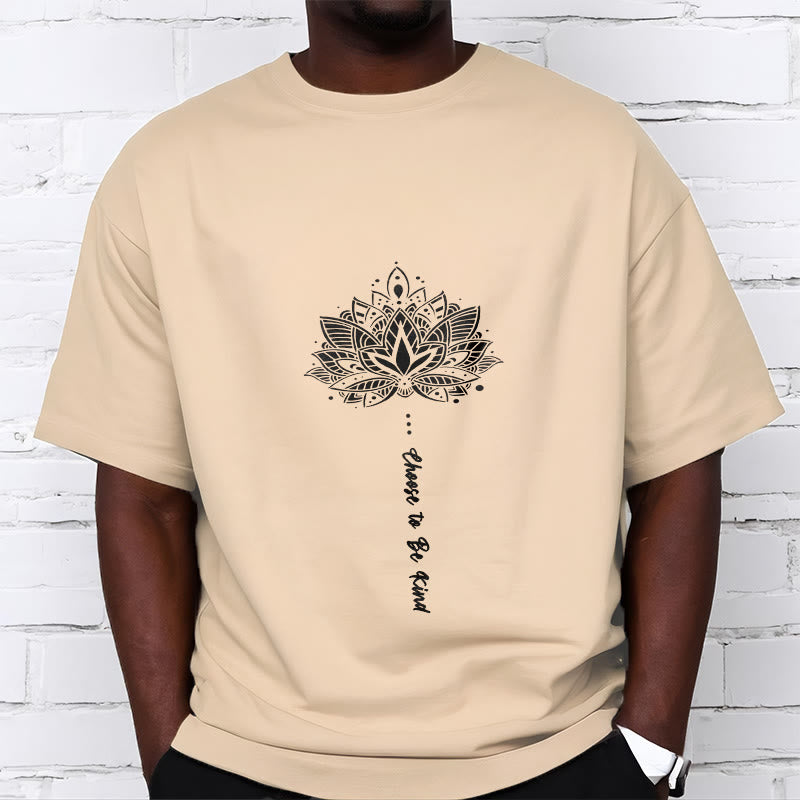 Tactile Cotton Geometric Flower Mindful Meditation T-Shirt