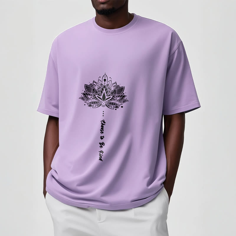 Tactile Cotton Geometric Flower Mindful Meditation T-Shirt