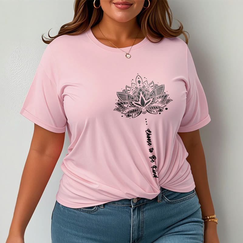 Tactile Cotton Geometric Flower Mindful Meditation T-Shirt