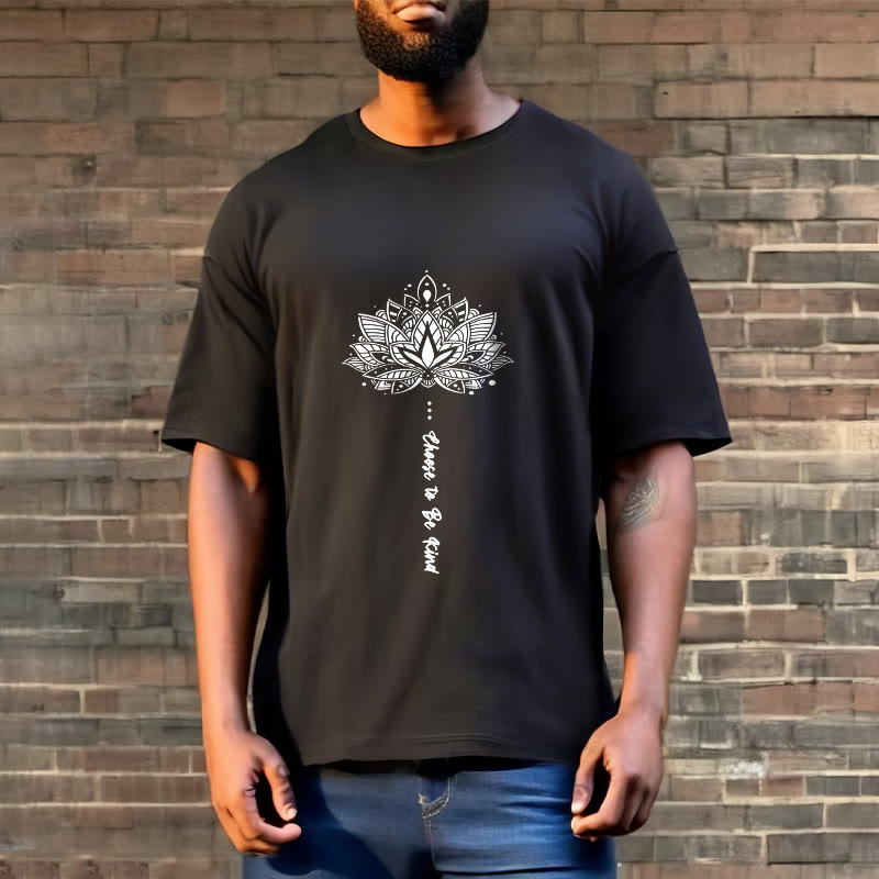 Tactile Cotton Geometric Flower Mindful Meditation T-Shirt