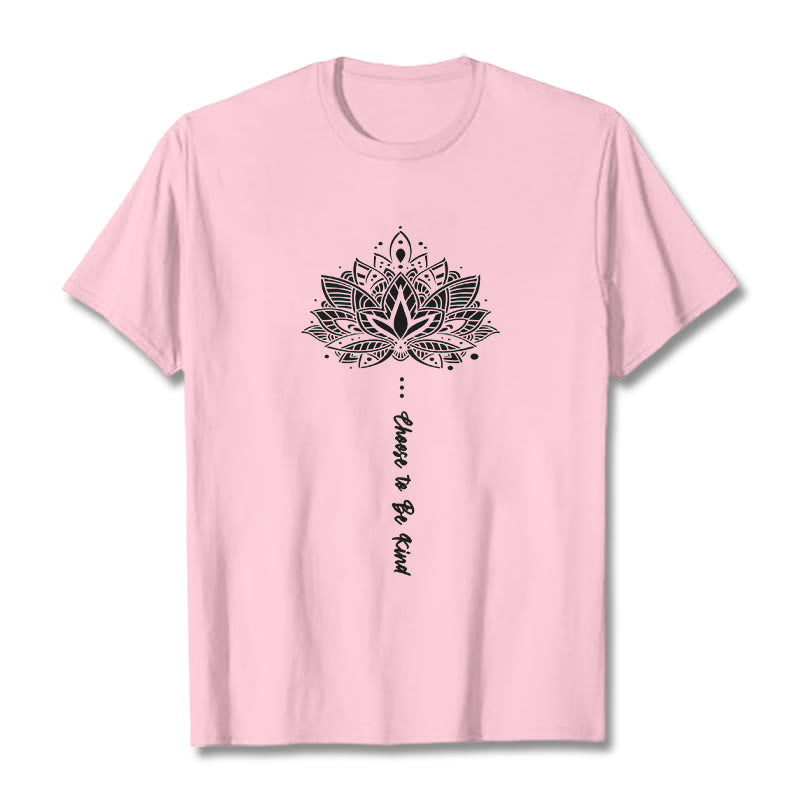 Tactile Cotton Geometric Flower Mindful Meditation T-Shirt