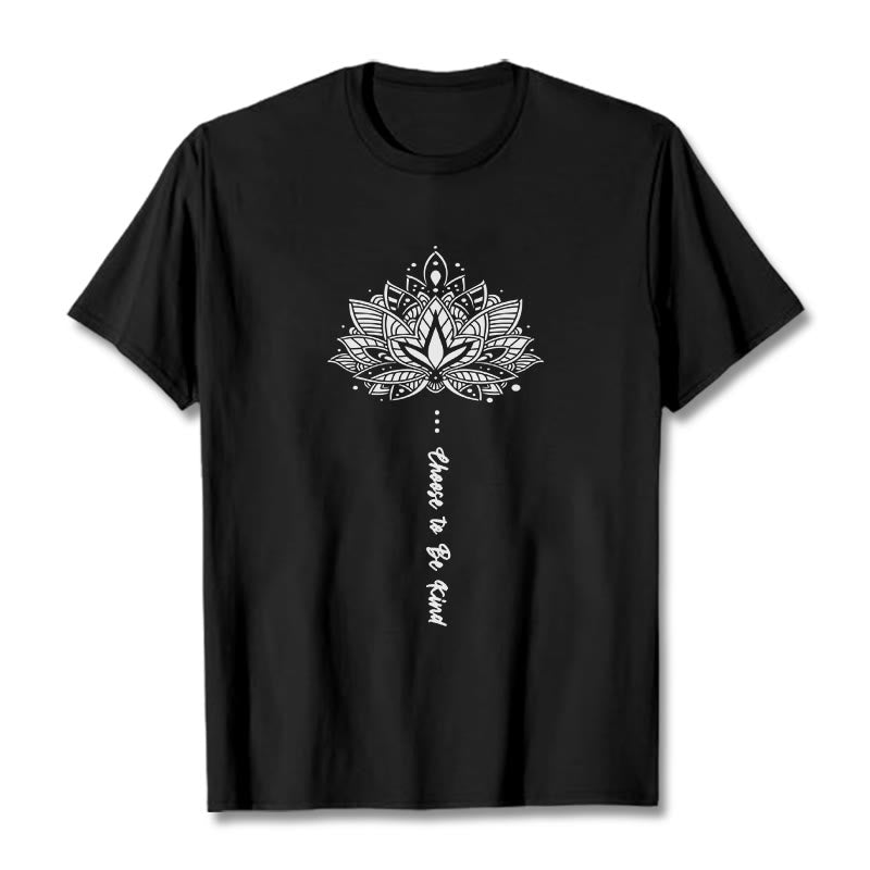 Tactile Cotton Geometric Flower Mindful Meditation T-Shirt
