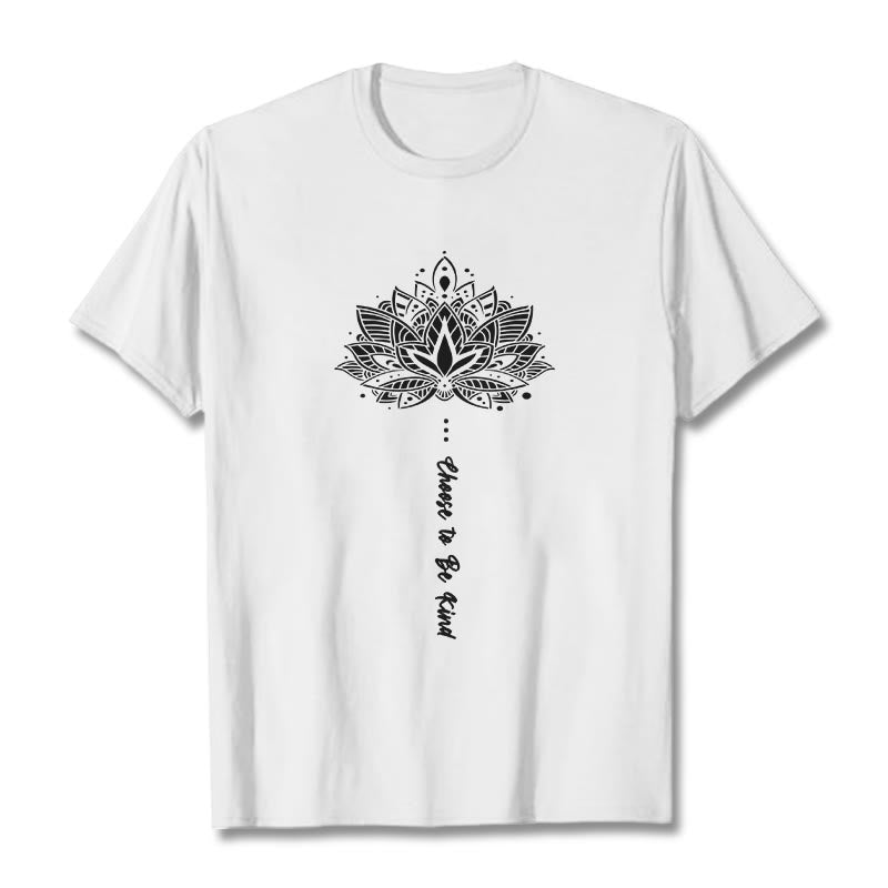 Tactile Cotton Geometric Flower Mindful Meditation T-Shirt