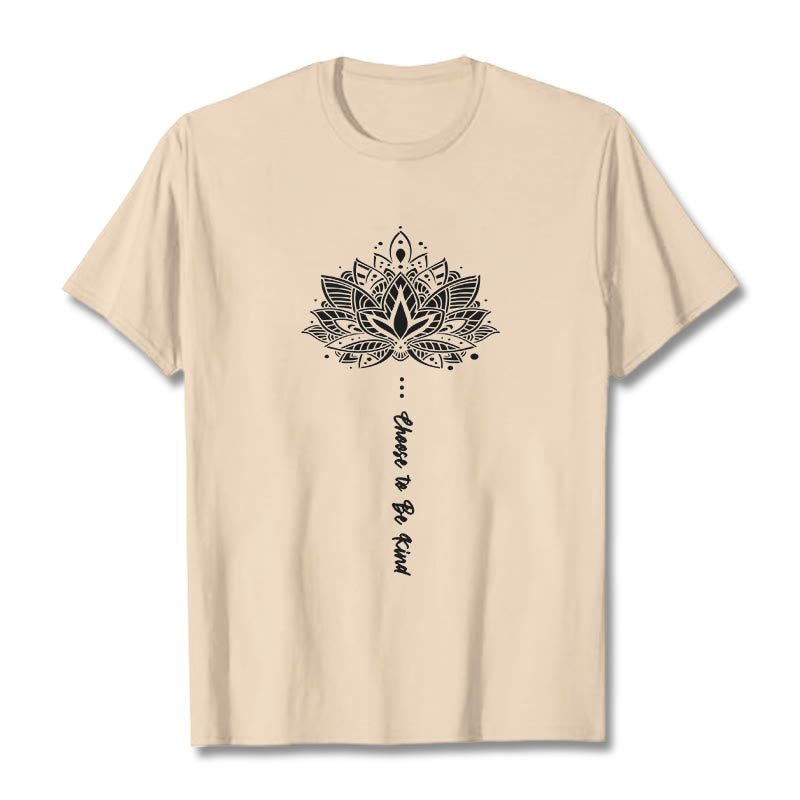 Tactile Cotton Geometric Flower Mindful Meditation T-Shirt