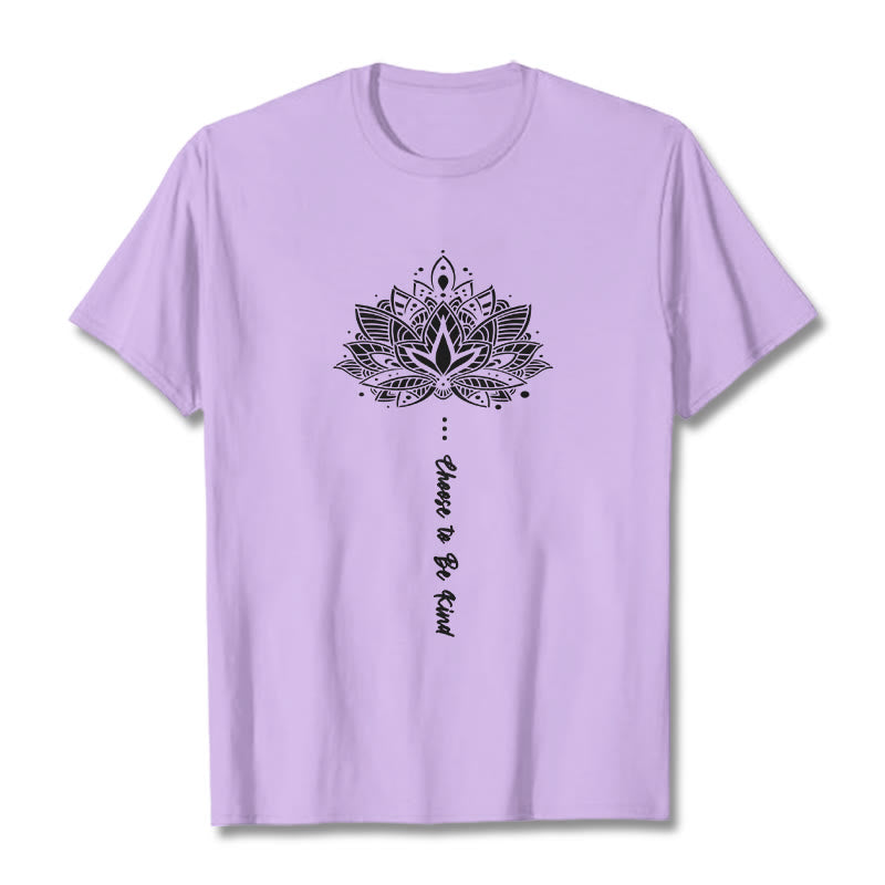 Tactile Cotton Geometric Flower Mindful Meditation T-Shirt