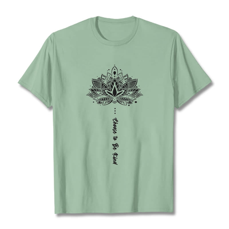 Tactile Cotton Geometric Flower Mindful Meditation T-Shirt