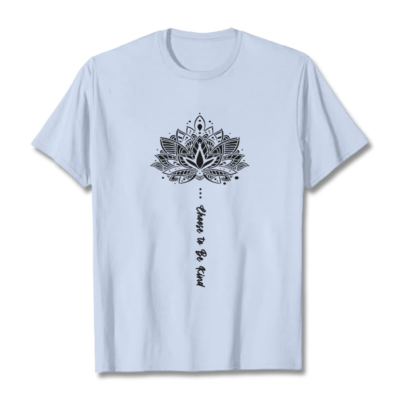 Tactile Cotton Geometric Flower Mindful Meditation T-Shirt