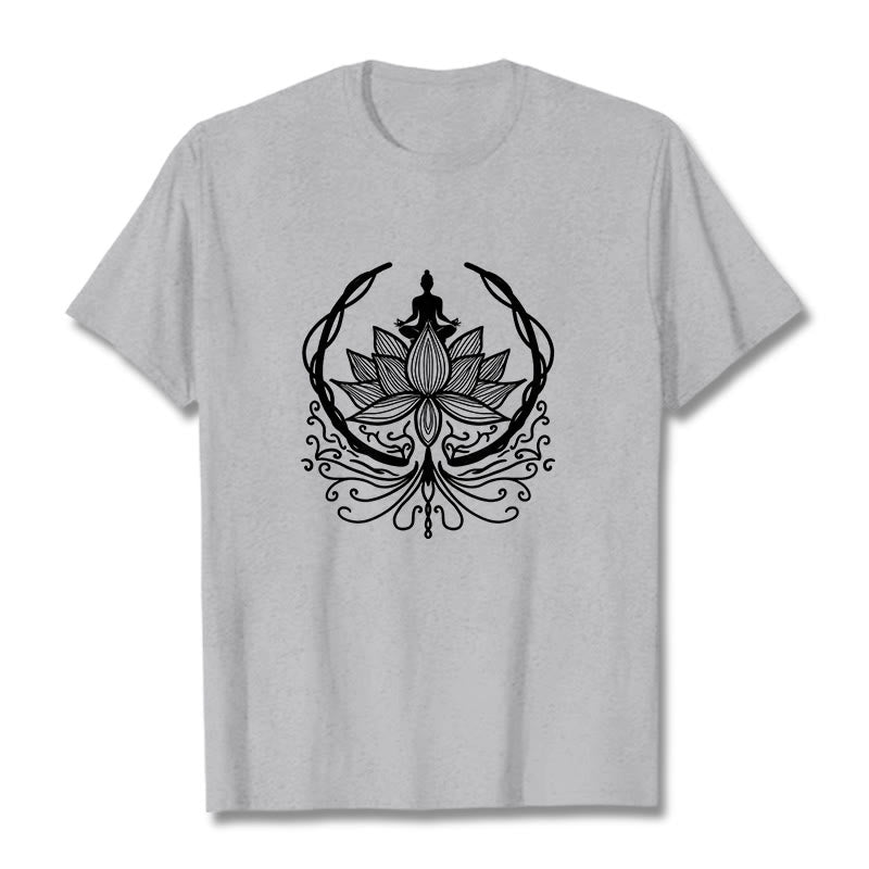 Soft Cotton Crewneck Lotus Buddha Meditation Tee