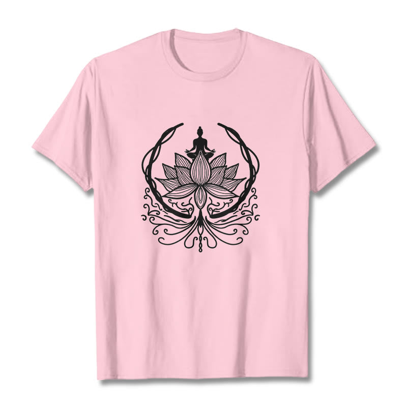 Soft Cotton Crewneck Lotus Buddha Meditation Tee