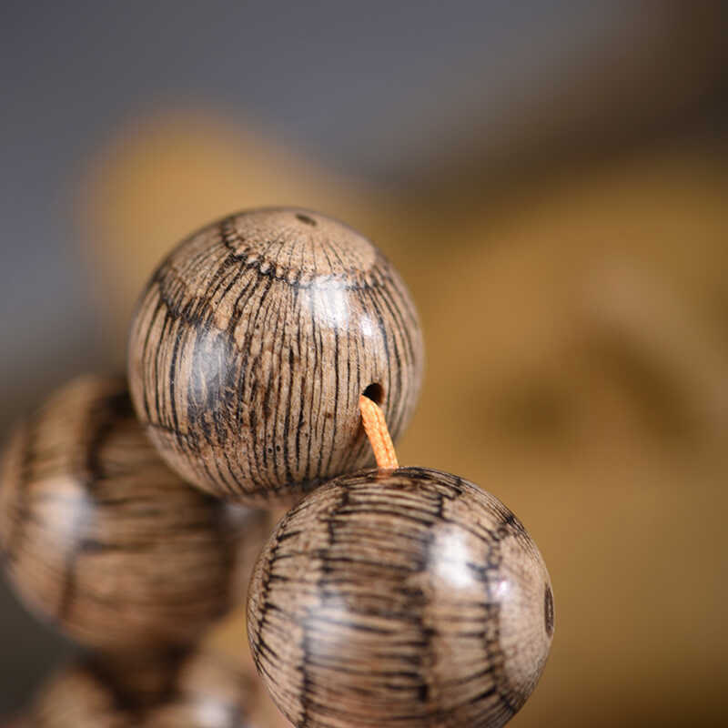 Natural Gnetum Wood Large Bead Mindfulness Bracelet
