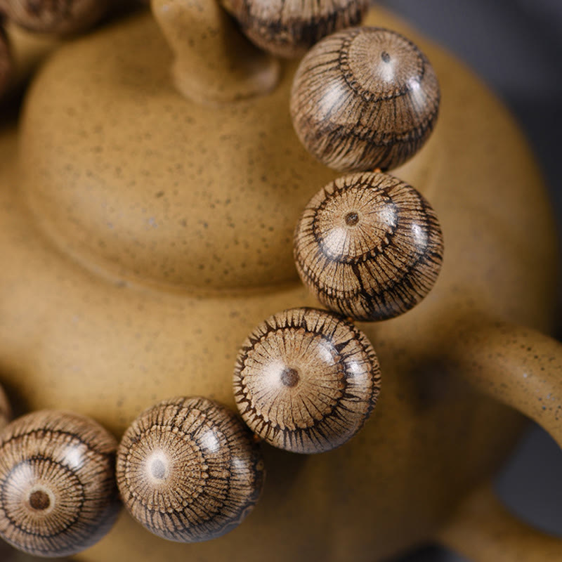 Natural Gnetum Wood Large Bead Mindfulness Bracelet